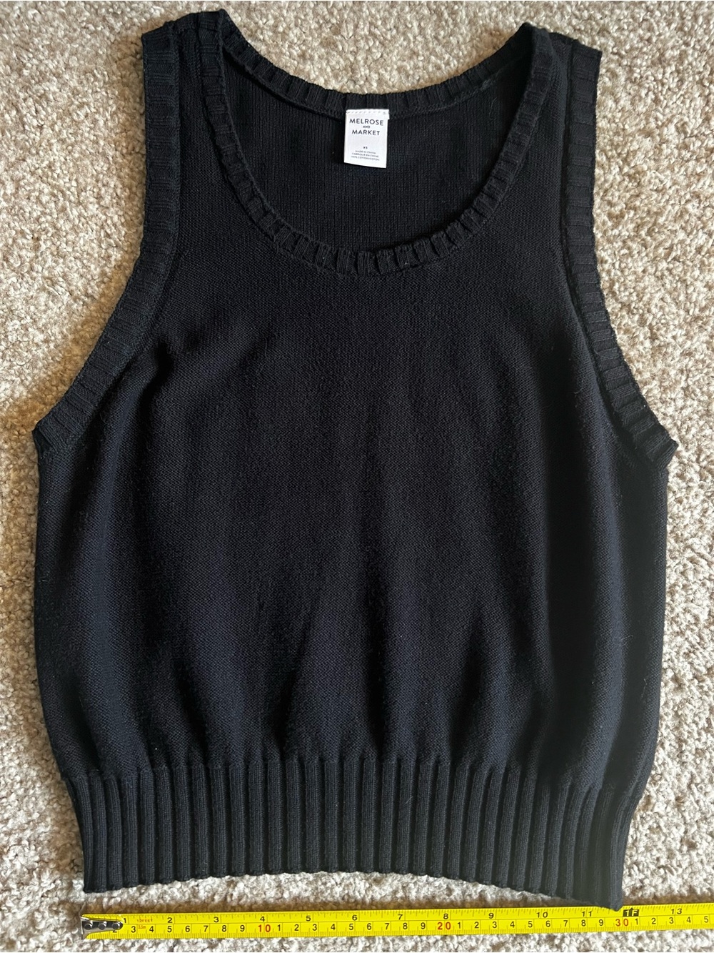 Melrose and Market Black Ribbed Knit Tank